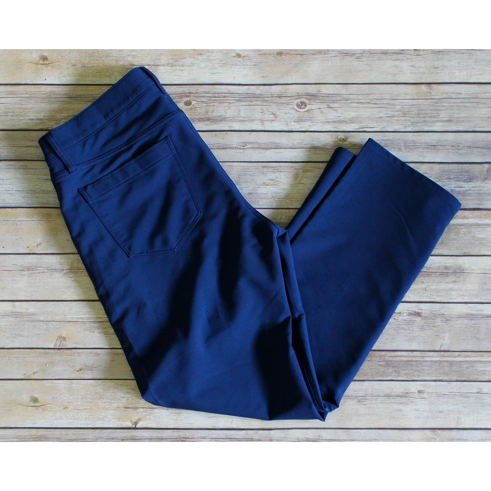 Kenneth Cole Awearness Pants Men 33 x 28 Blue Stretch Awear-Tech Slim Fit Chino